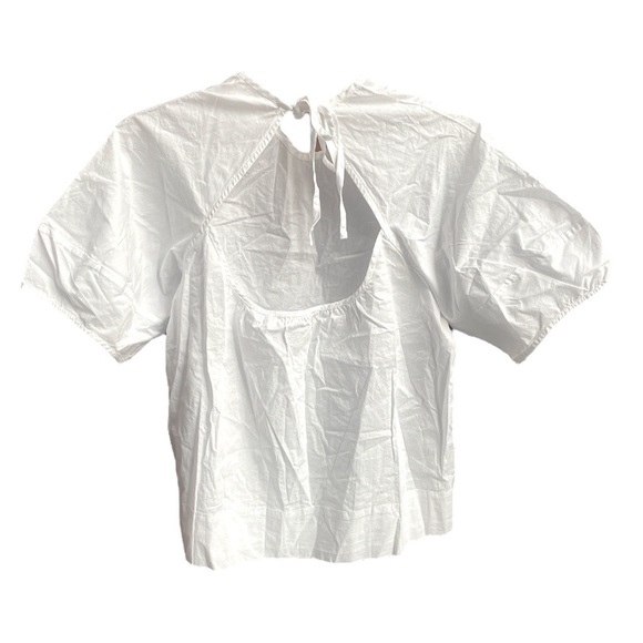 Everlane Circle Back Tie Cotton Top White Size 0 - Picture 2 of 7